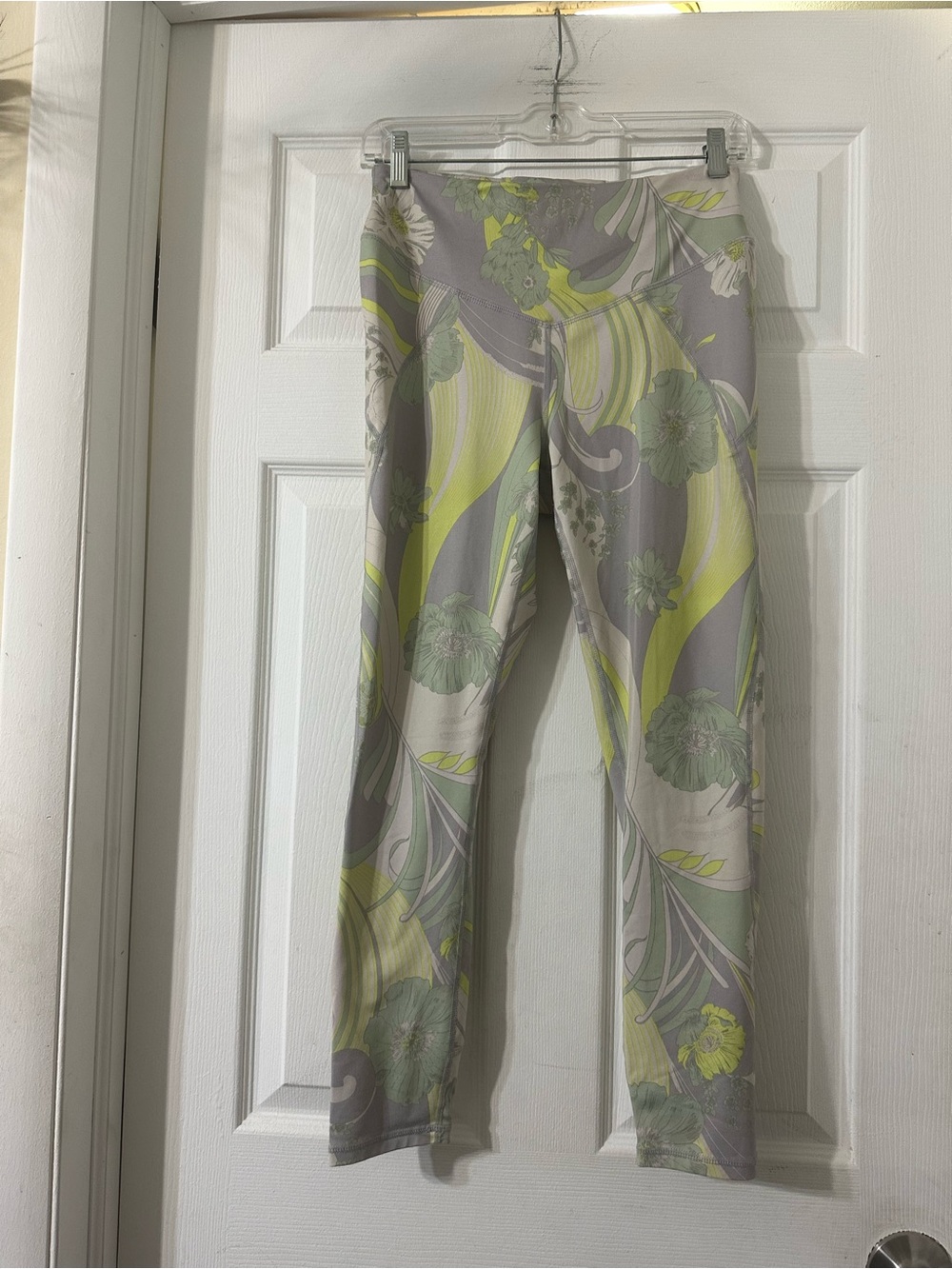 Free People Floral Swirl Leggings - Sage Green & Light Gray